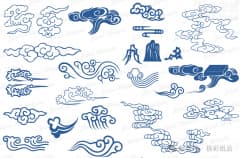 中国传统纹样丨祥云元素AI、EPS矢量素材分享